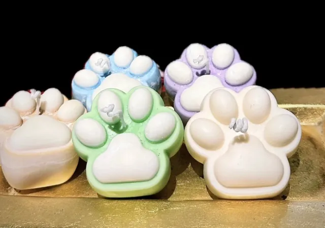 Candela zampa cane cera vegetale artigianale