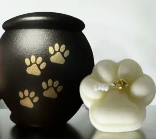 Candela zampa cane cera vegetale artigianale