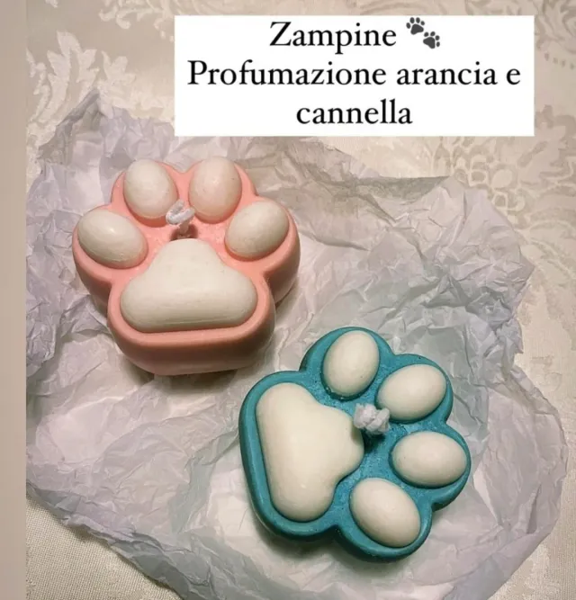 Candela zampa cane cera vegetale artigianale
