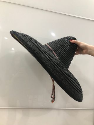 Sombrero de paja negro para disfraz