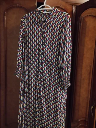 Vestido largo estampado mujer
