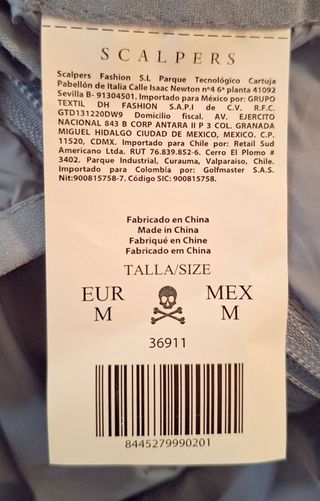 Chaleco Scalpers Azul Claro Talla M