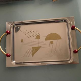 Vassoio acciaio inox design geometrico