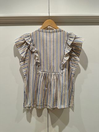 Blusa Orfeo Talla XS Volantes Rayas