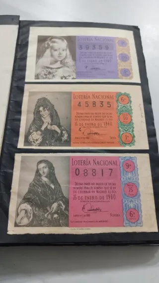Lotería Nacional Décimos Antiguos