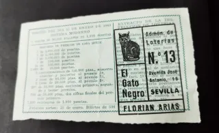 Lotería Nacional Décimos Antiguos