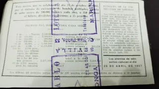 Lotería Nacional Décimos Antiguos