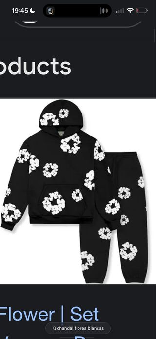 Chándal flores negro
