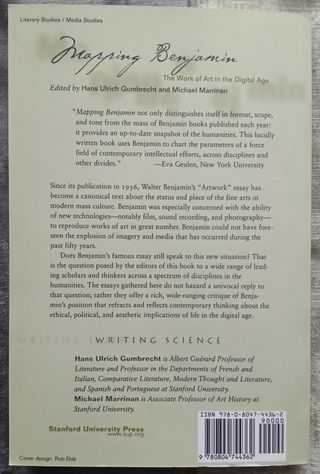 Mapping Benjamin The Work of Art in the Digital Ag