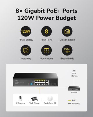 Switch Cudy PoE+ Gigabit GS1010PS2