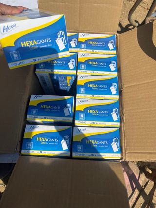 Cajas de guantes de látex Hexa Talla S
