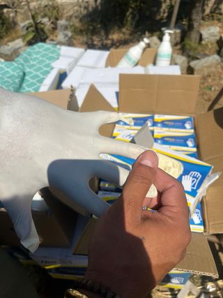 Cajas de guantes de látex Hexa Talla S