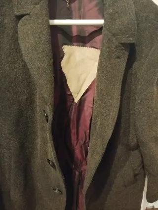 Abrigo largo marrón con gris excelente estado, 