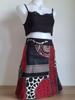 Falda Desigual Patchwork de Mujer