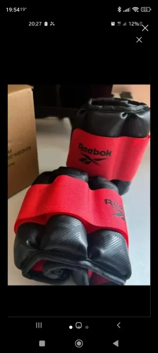 Pesas Muñequeras Tobilleras Reebok Negras Rojas