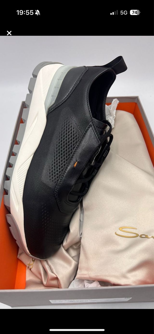 Santoni Sneakers Nere e Grigie