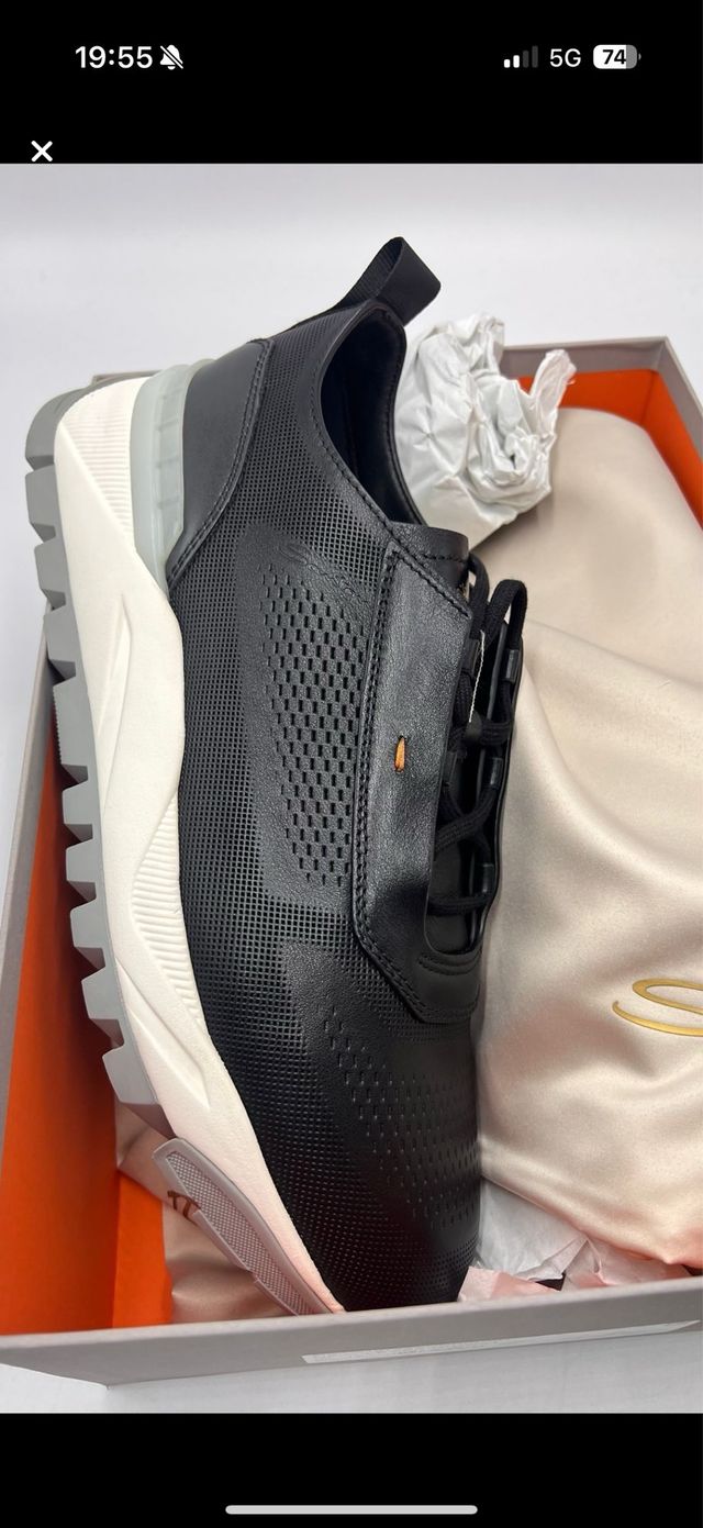 Santoni Sneakers Nere e Grigie