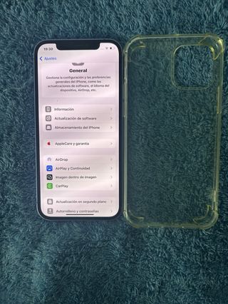 iPhone 12 Morado + Funda Transparente