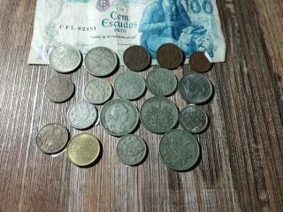 Lote 18 monedas y 1 billete Portugal