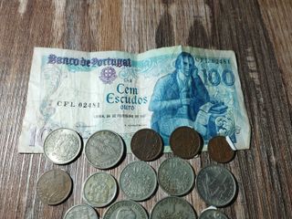 Lote 18 monedas y 1 billete Portugal