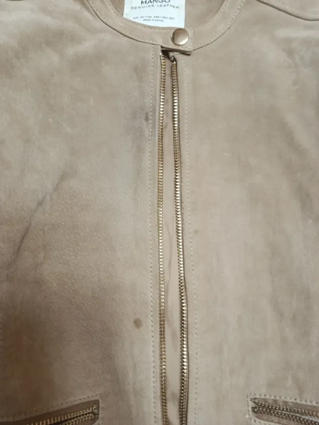 Cazadora Mango Ante Beige Talla XS