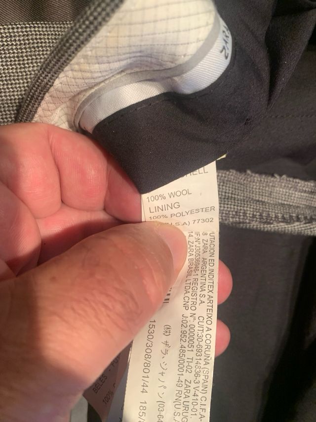 Traje de lana gris para hombre