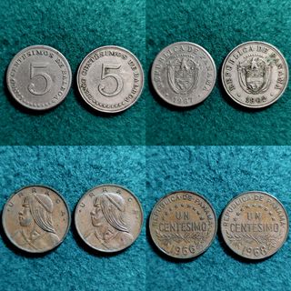LOTE 7 MONEDAS DE PANAMA - ALGUNAS PLATA