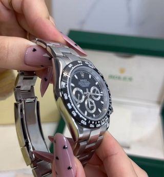 Reloj Rolex Daytona Negro y Plateado