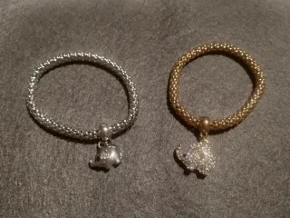 Pulseras con Charm Elefante (Dorado y Plateado)