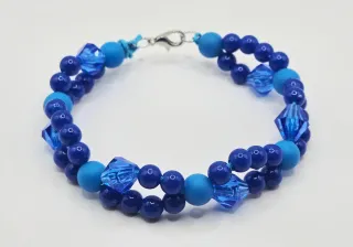 Braccialetto Semi-rigido con perline blu