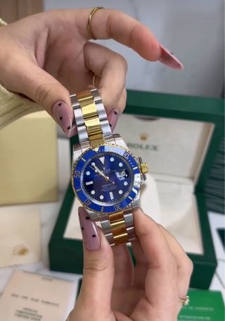Reloj Rolex Azul y Dorado