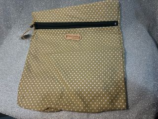 Pochette pois beige, handmade vintage grande