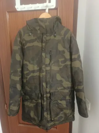 Chaqueta Parka Camuflaje Marrón y Verde