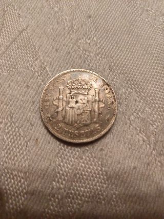 Moneda Plata 2 Pesetas Alfonso XII 1883