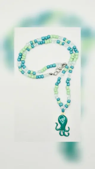 Collana con ciondolo polpo verde