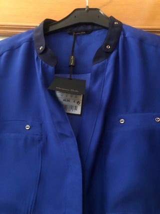 Camisa Massimo Dutti azul mujer talla L