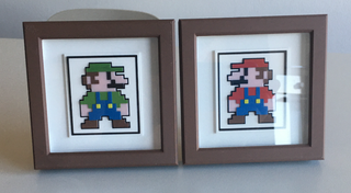 Mini Cuadros Pixel Art Super Mario Retro