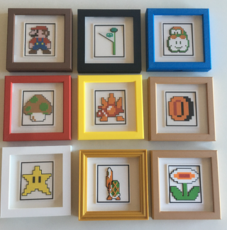 Mini Cuadros Pixel Art Super Mario Retro