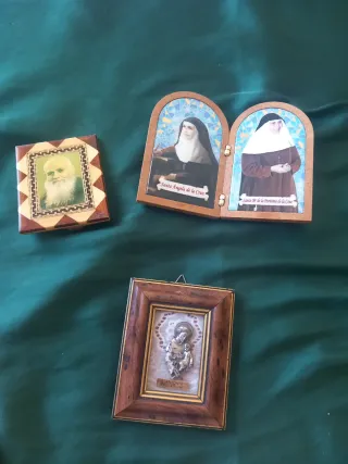 Rosario turquesa + 3 marcos Santos
