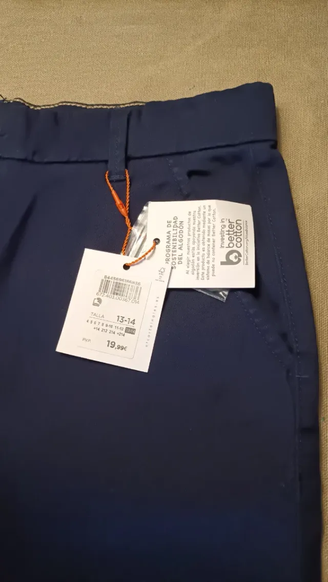 Pantalón corto chino vestir niño azul