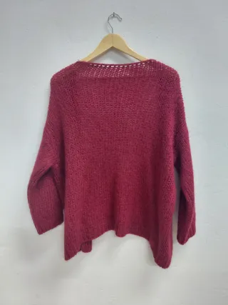 Chaqueta de punto burdeos talla única