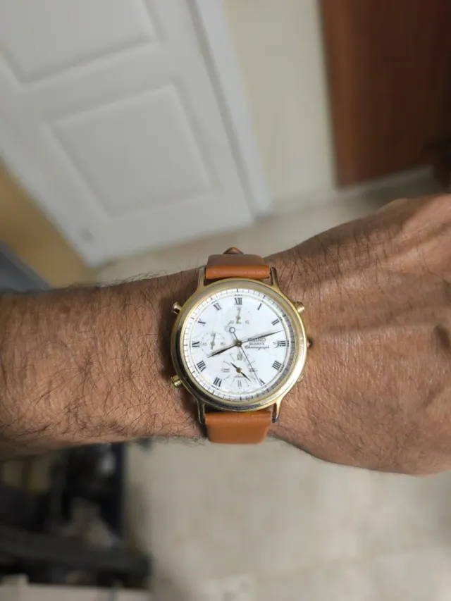 Reloj Seiko Cronógrafo Vintage Dorado