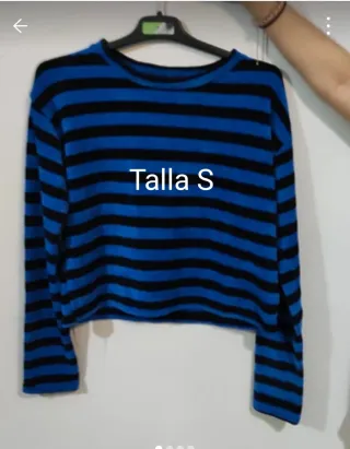 Jersey Bershka rayas azul y negro Talla S