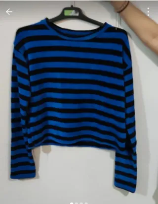 Jersey Bershka rayas azul y negro Talla S