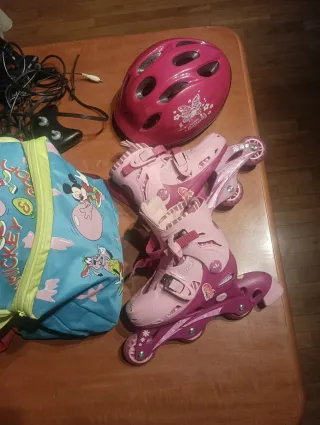 Patines ajustables 31/34 niña rosa ¡¡REGALOS!!