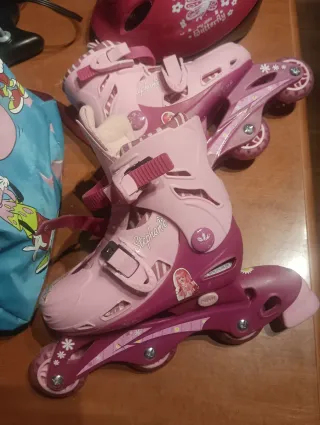 Patines ajustables 31/34 niña rosa ¡¡REGALOS!!