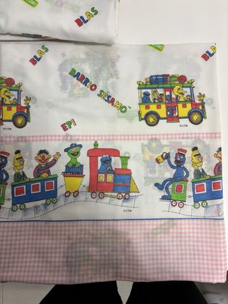 Juego Sábanas Barrio Sésamo de 90cm 100% algodón