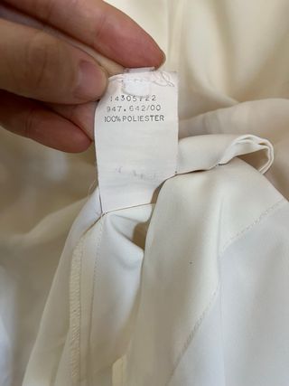 Camiseta manga corta beige con detalles bordados M