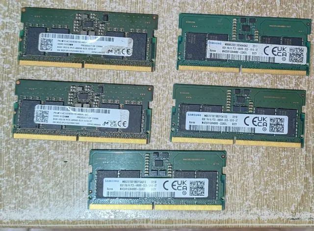 Lote Memoria RAM DDR5 8GB Samsung