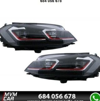 Faros delanteros Red edition Led para VW Golf 7.5